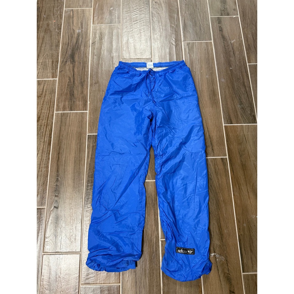 Vintage Adidas Track Pants Blue Nylon Mesh Lined Windbreaker Mens Small USA S